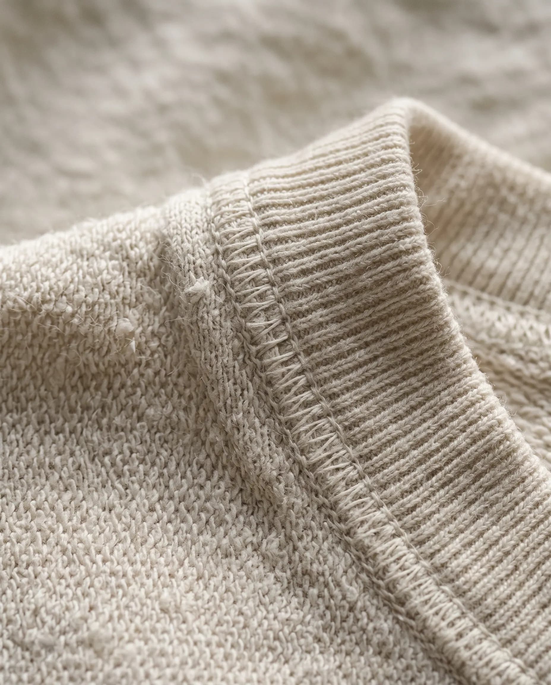 Macro detail of heavyweight cotton jersey fabric