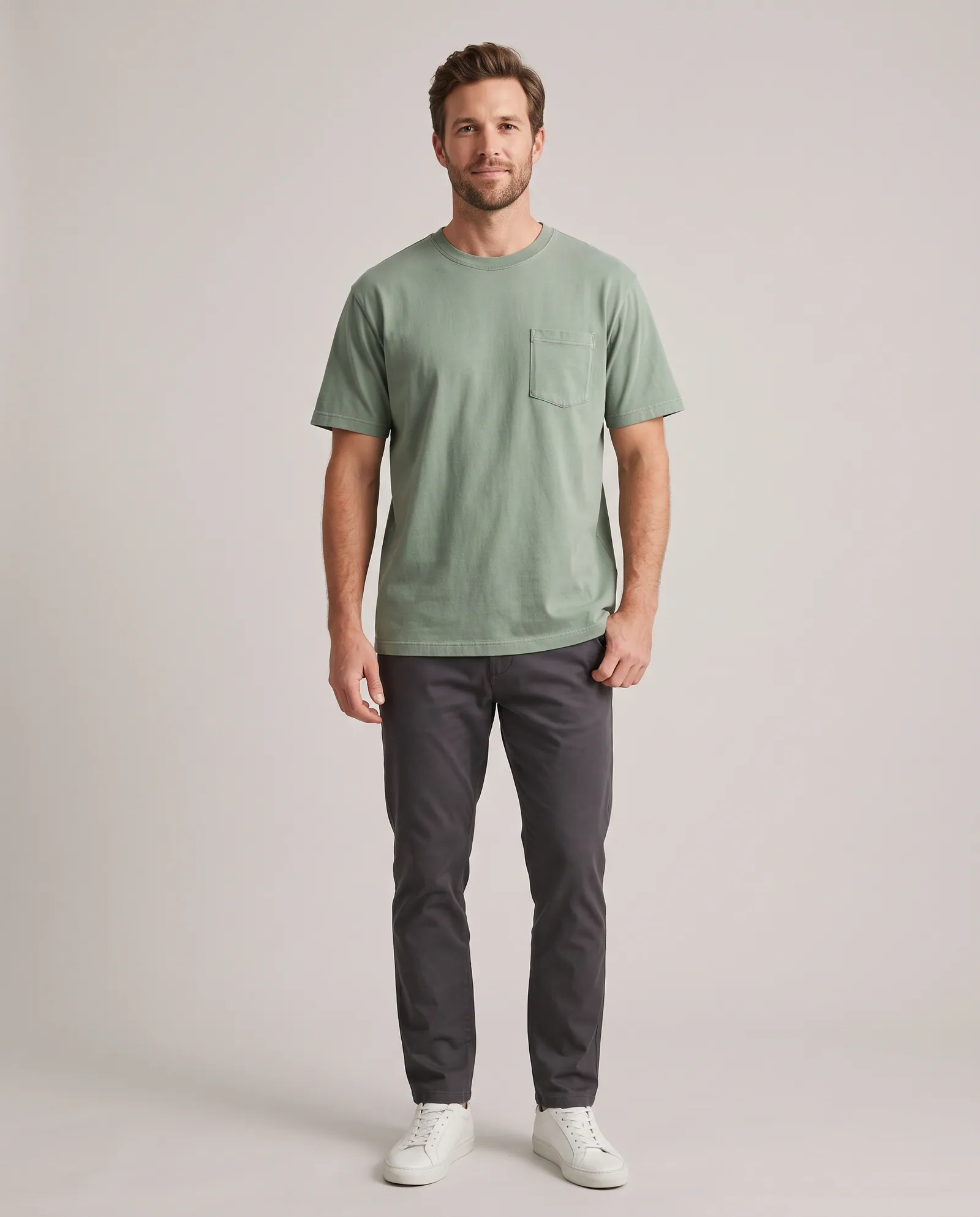 Anchor Pocket Tee in Sage